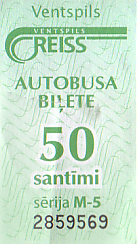 Communication of the city: Ventspils (Łotwa) - ticket abverse