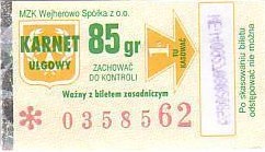 Communication of the city: Wejherowo (Polska) - ticket abverse
