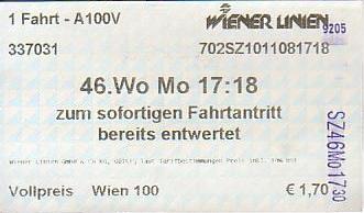 Communication of the city: Wien (Austria) - ticket abverse. <IMG SRC=img_upload/_0wymiana2.png>