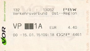 Communication of the city: Wien (Austria) - ticket abverse. 