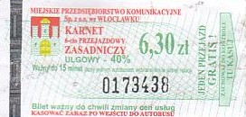 Communication of the city: Włocławek (Polska) - ticket abverse. <IMG SRC=img_upload/_0karnetkk.png alt="kupon kontrolny karnetu">