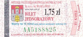Communication of the city: Włocławek (Polska) - ticket abverse. <IMG SRC=img_upload/_0wymiana2.png>