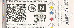 Communication of the city: Wrocław (Polska) - ticket abverse. <IMG SRC=img_upload/_0wymiana2.png> 