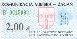 Communication of the city: Żagań (Polska) - ticket abverse