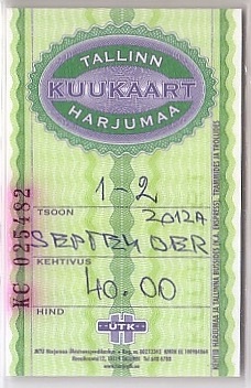 Communication of the city: Tallinn (Estonia) - ticket abverse. 