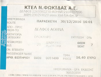 Communication of the city: (międzymiastowe) (Grecja) - ticket abverse