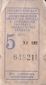 Communication of the city: (ogólnoukraińskie) (Ukraina) - ticket abverse. ZSRR, Podole