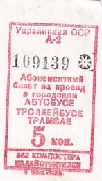 Communication of the city: (ogólnoukraińskie) (Ukraina) - ticket abverse. ZSRR